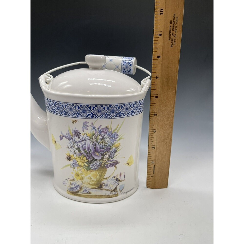 Hallmark Marjolein Bastin Nature's Sketchbook Watering Can Ceramic Teapot Signed - Picture 16 of 16